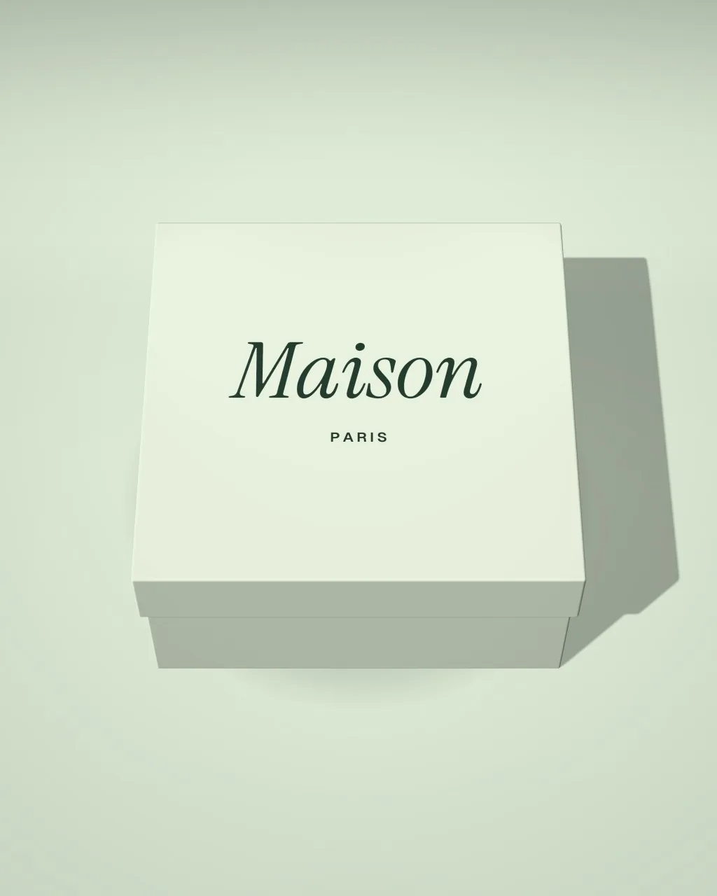 Gift box with lid · Sage · from above mockup