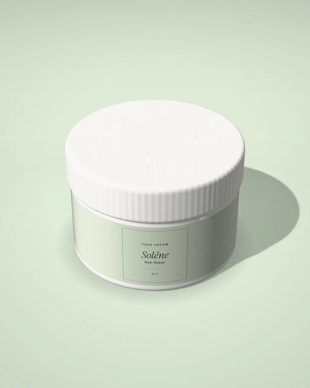 Cream jar · Sage · from above mockup