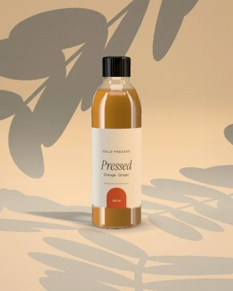 Juice bottle · Sunlight · front mockup