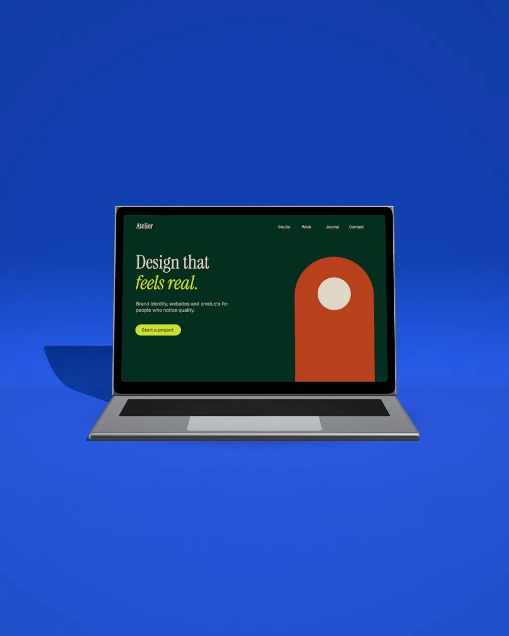 Laptop · Cobalt · front mockup