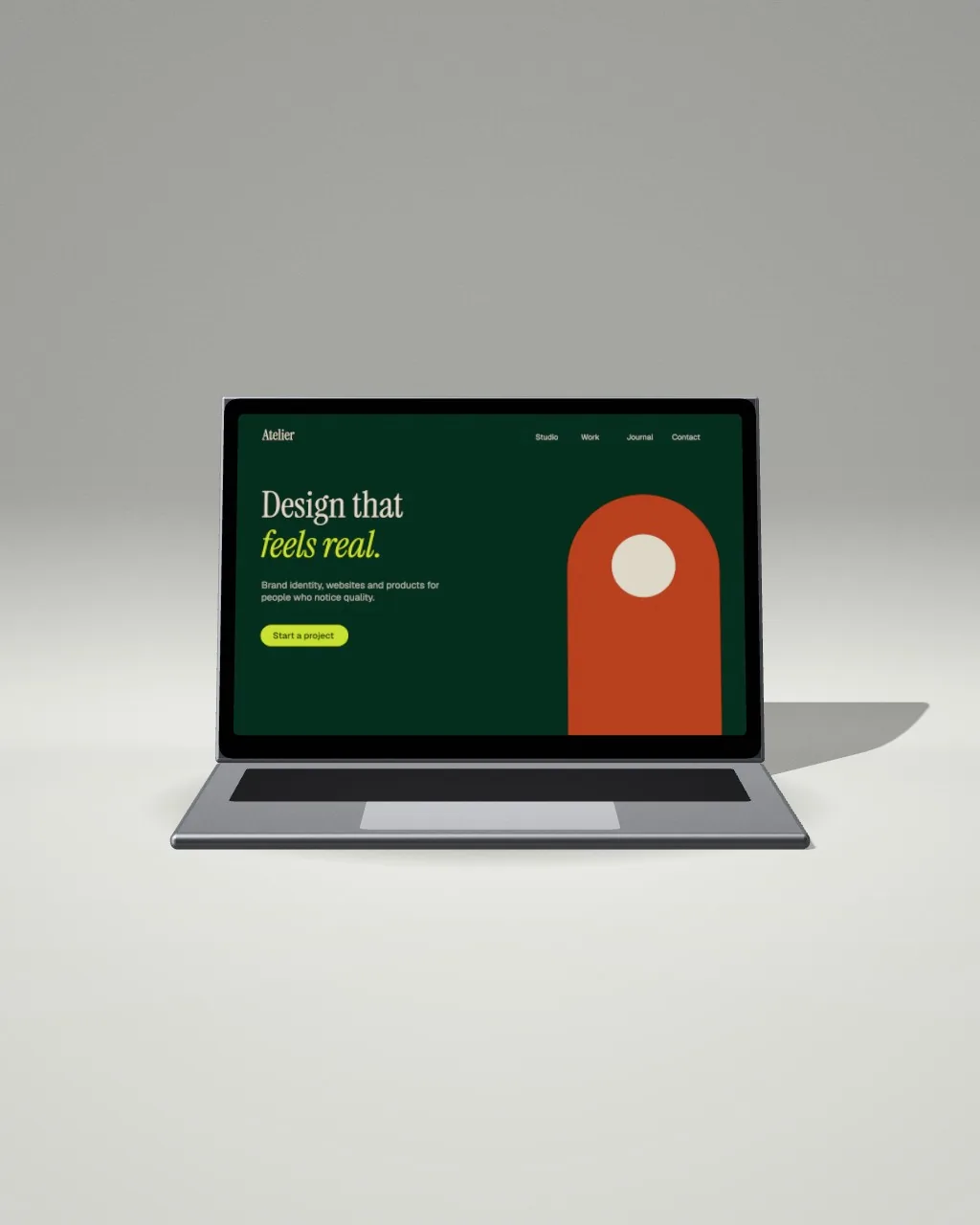 Laptop · Light studio · front mockup