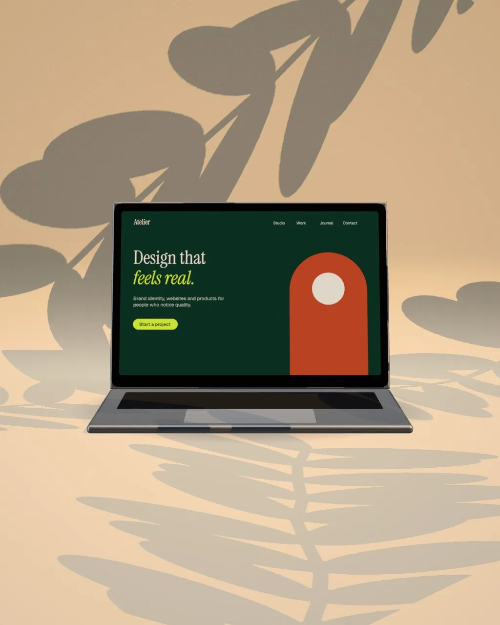Laptop · Sunlight · front mockup