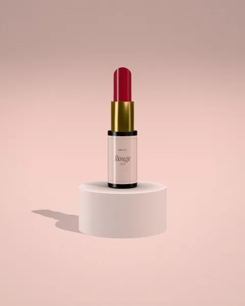 Lipstick · Blush plinth · front mockup