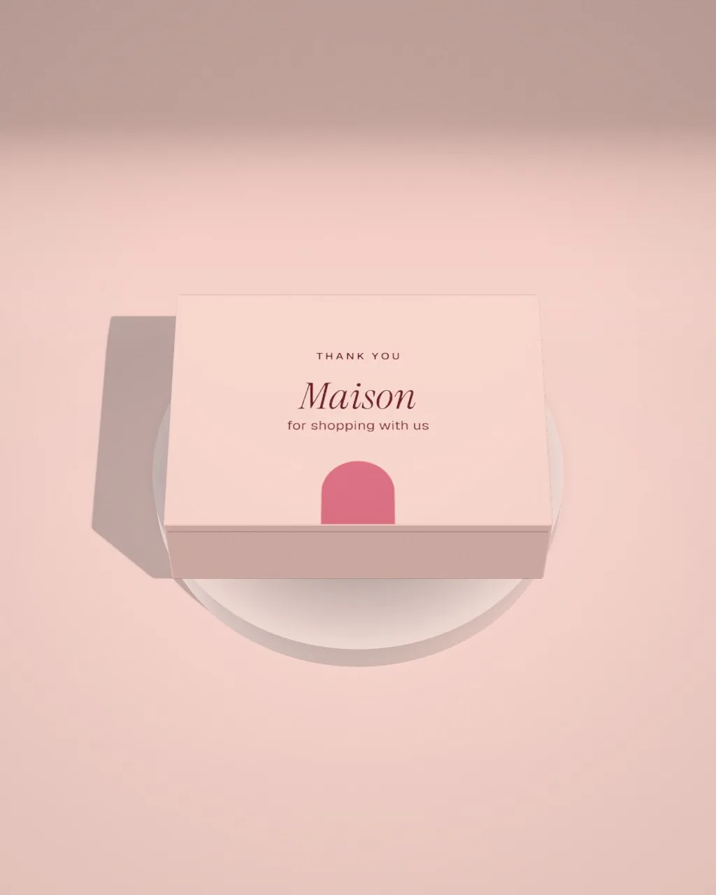 Mailer box · Blush plinth · from above mockup