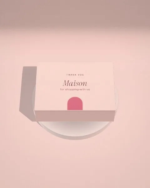 Mailer box · Blush plinth · from above mockup