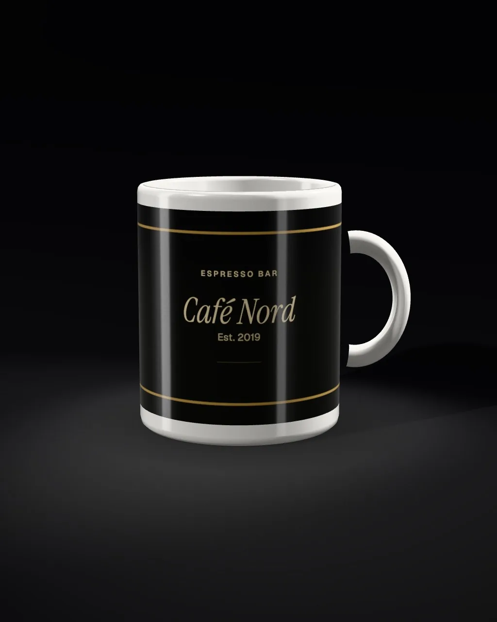 Mug · Black · 3/4 mockup