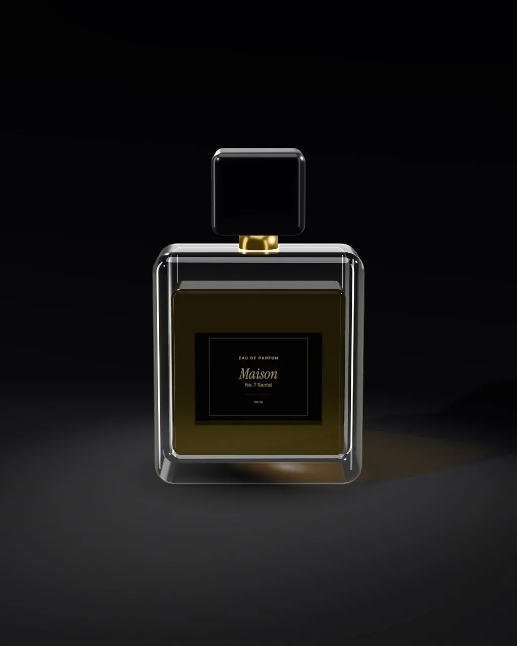 Perfume bottle · Black · 3/4 mockup