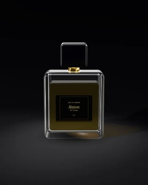 Perfume bottle · Black · 3/4 mockup
