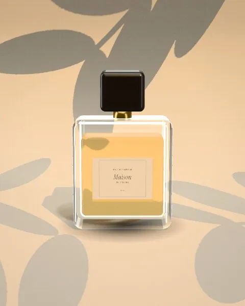 Perfume bottle · Sunlight · 3/4 mockup