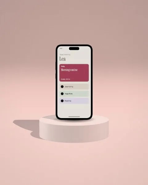 Smartphone · Blush plinth · front mockup