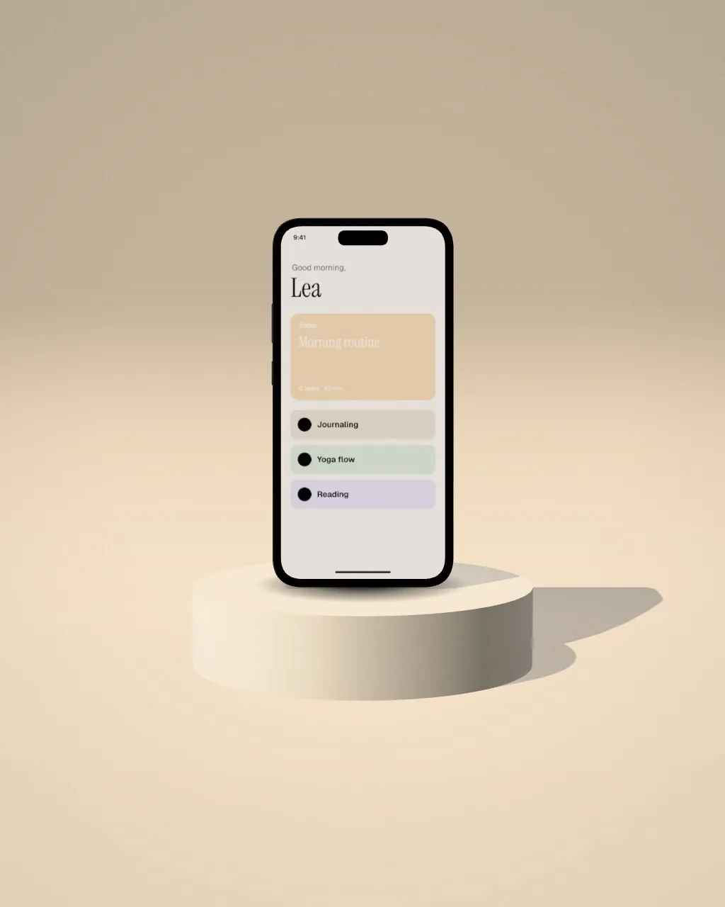 Smartphone · Sand plinth · front mockup