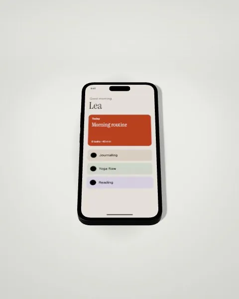 Smartphone lying flat · Light studio · from above mockup
