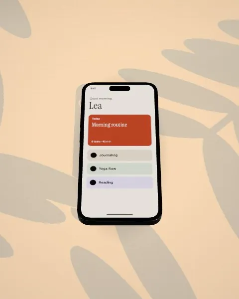 Smartphone lying flat · Sunlight · from above mockup
