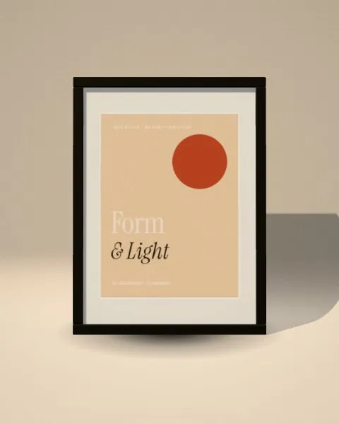 Poster · black frame · Sand plinth · front mockup