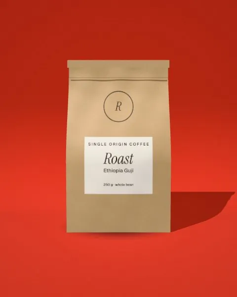 Stand-up pouch · Red · front mockup
