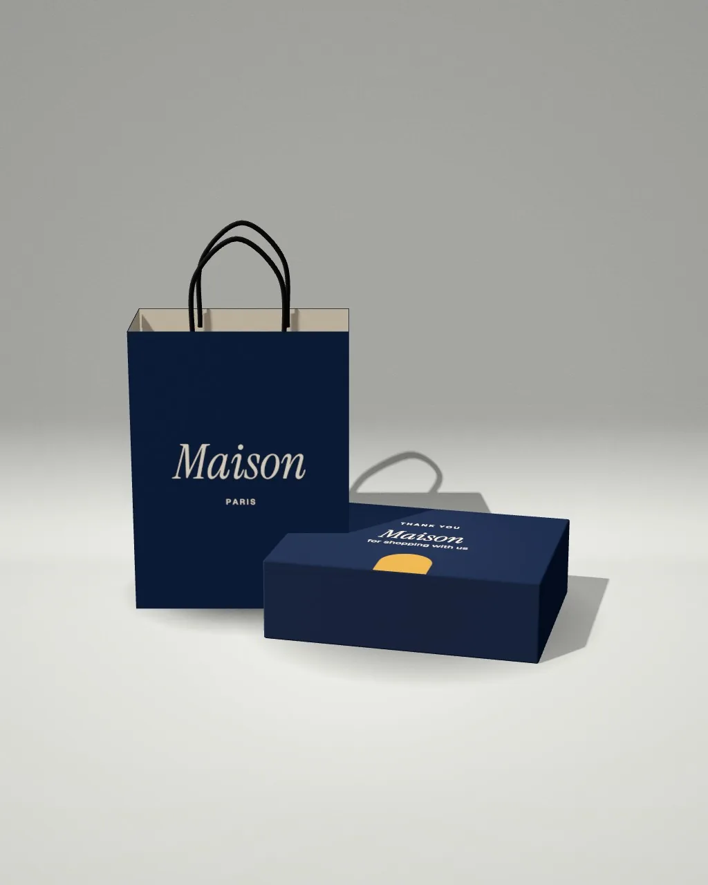 Bag + mailer · Light studio mockup