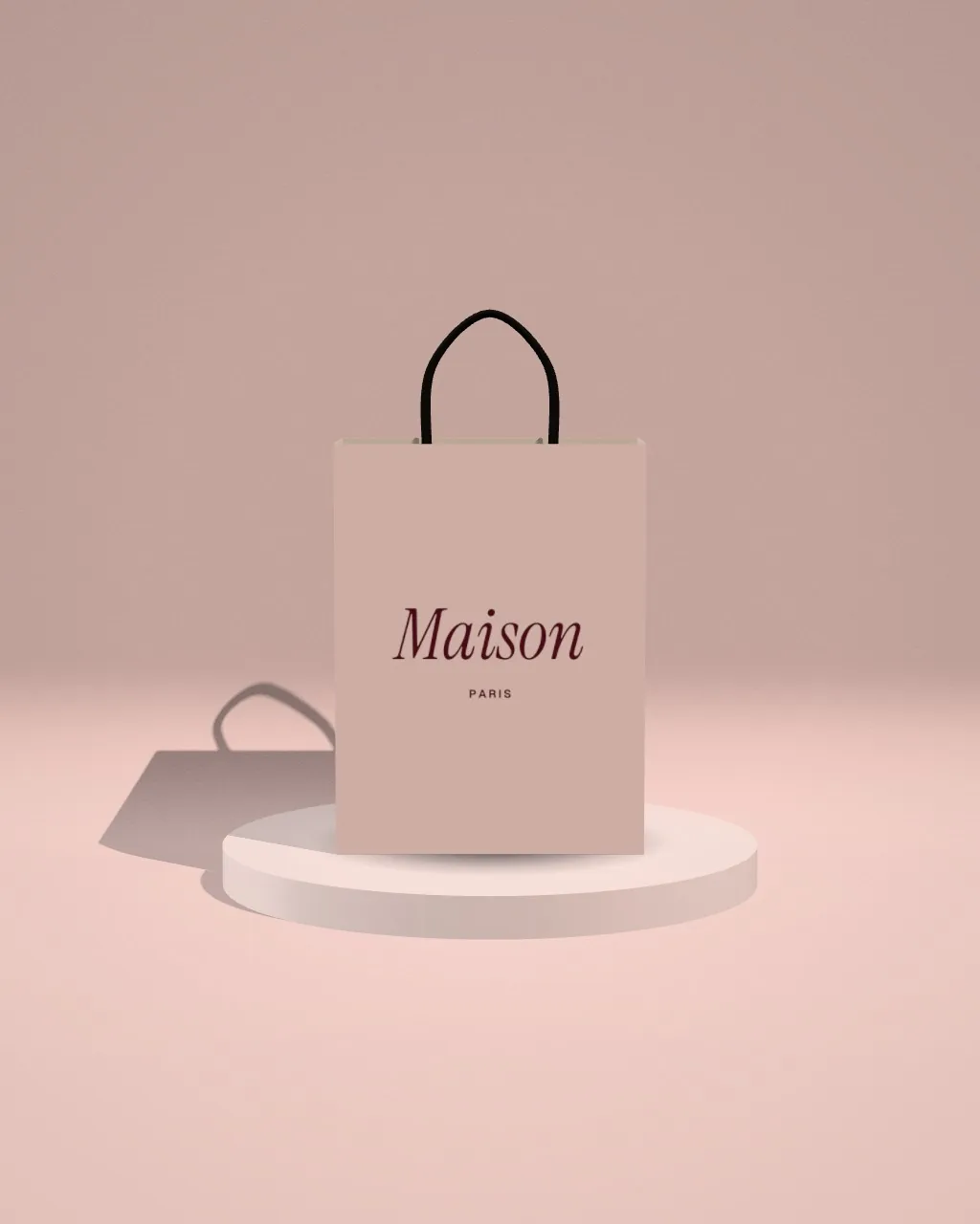 Paper bag · Blush plinth · front mockup