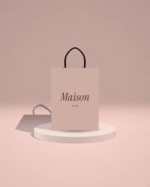 Paper bag · Blush plinth · front mockup