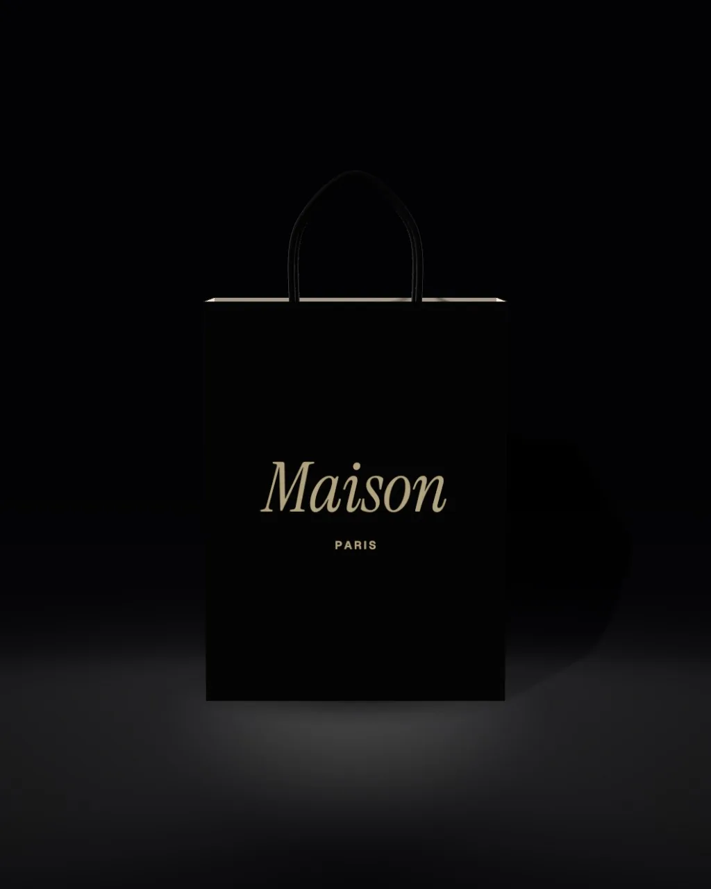 Paper bag · Black · front mockup