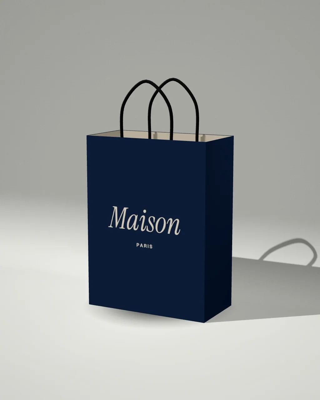 Paper bag · Light studio · 3/4 mockup