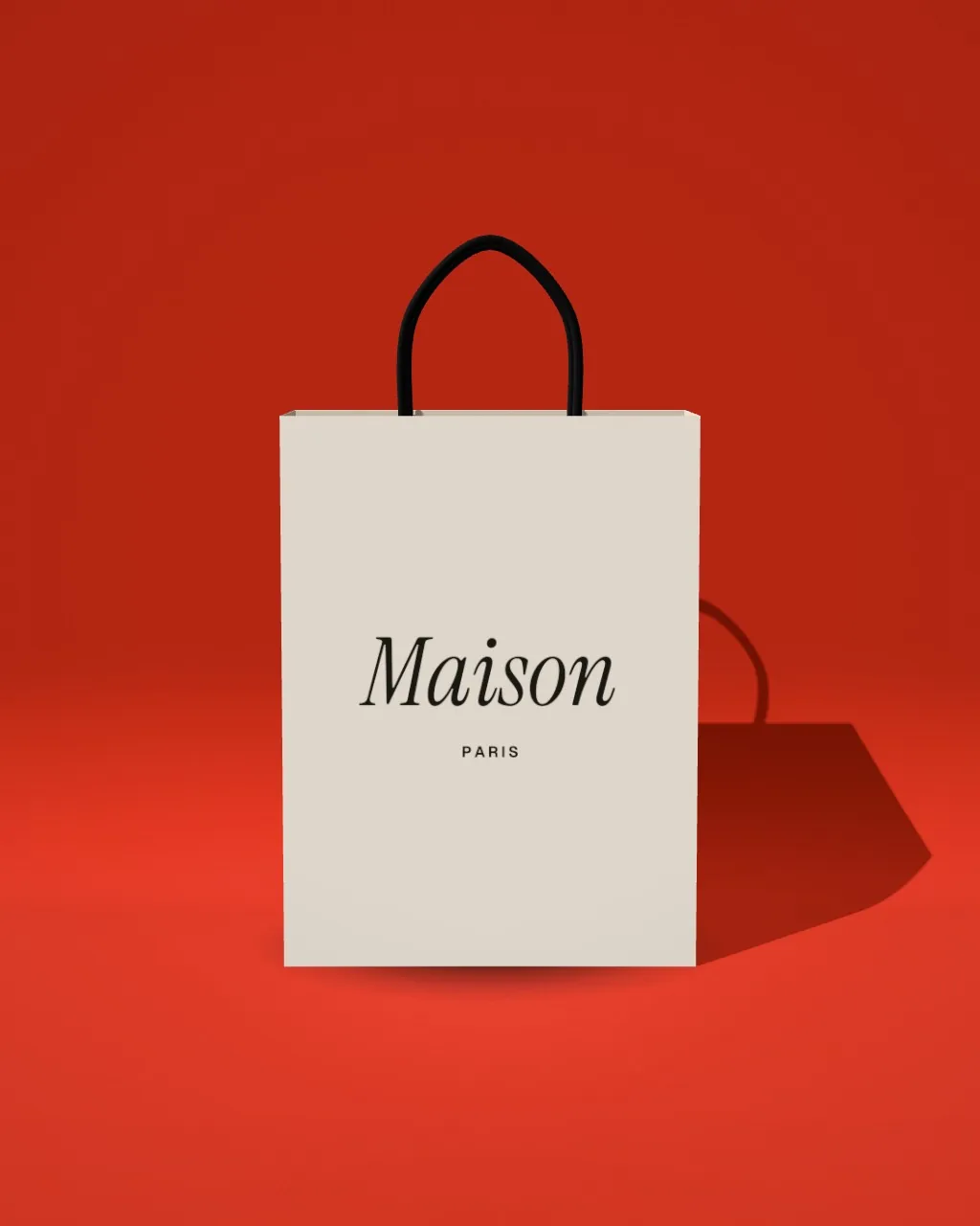 Paper bag · Red · front mockup