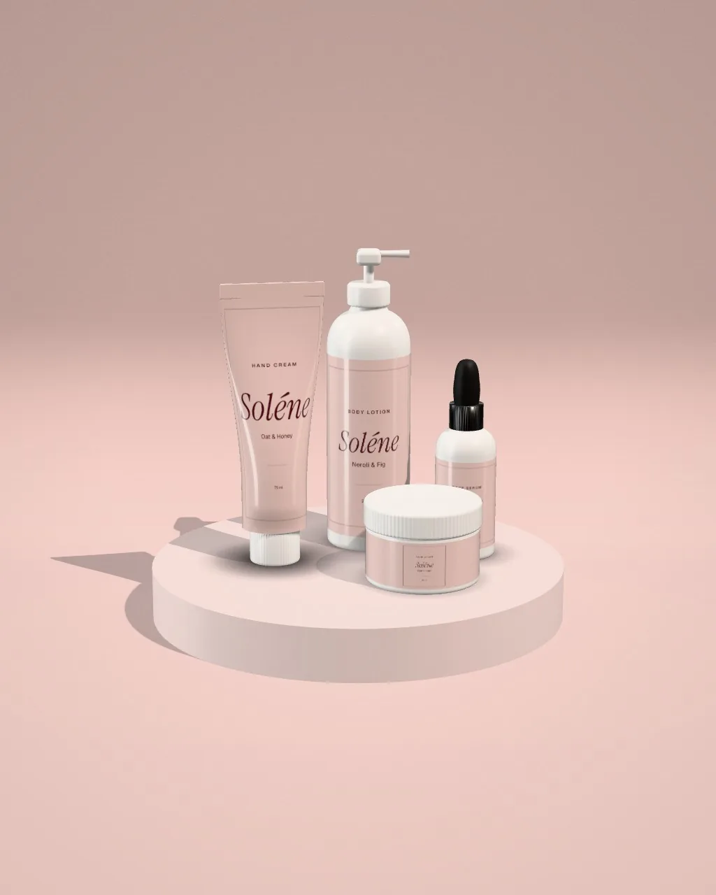 Skincare set · Blush plinth mockup
