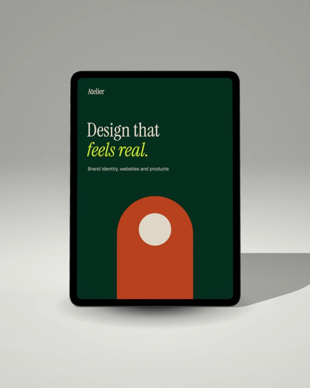 Tablet · Light studio · front mockup