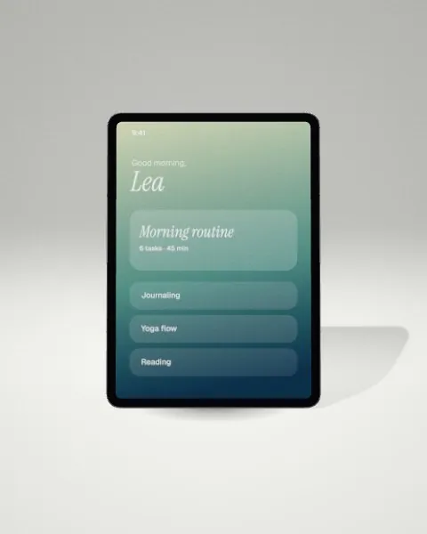 Tablet · Light studio · front mockup