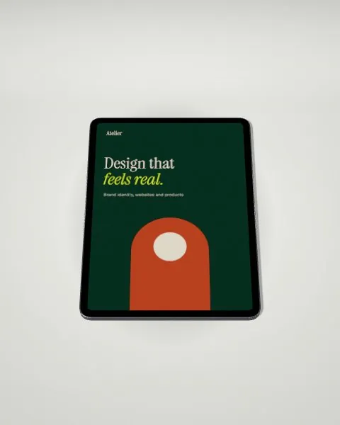 Tablet lying flat · Light studio · from above mockup