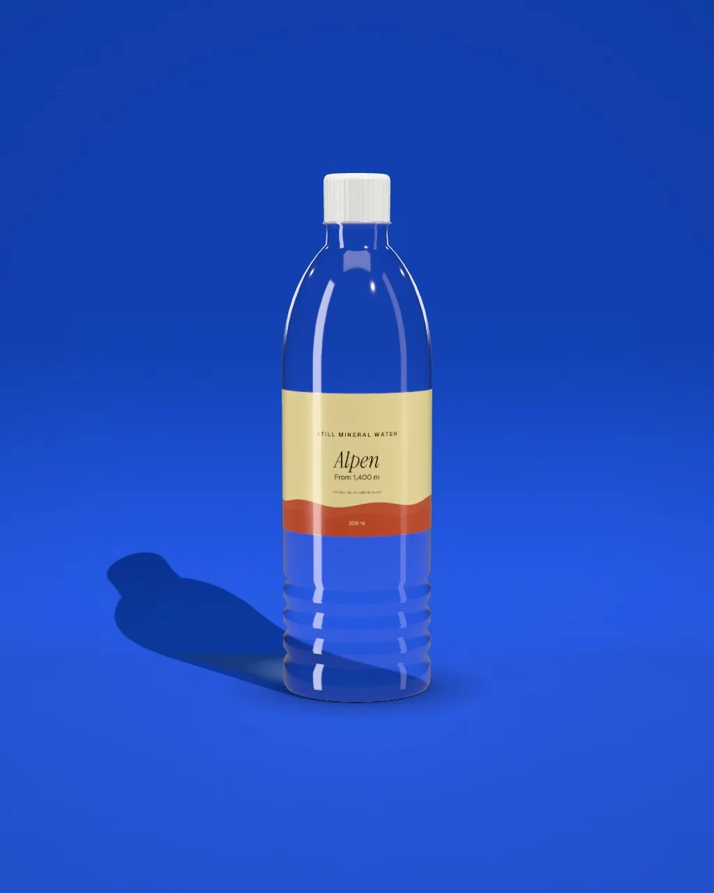 Water bottle · Cobalt · front mockup