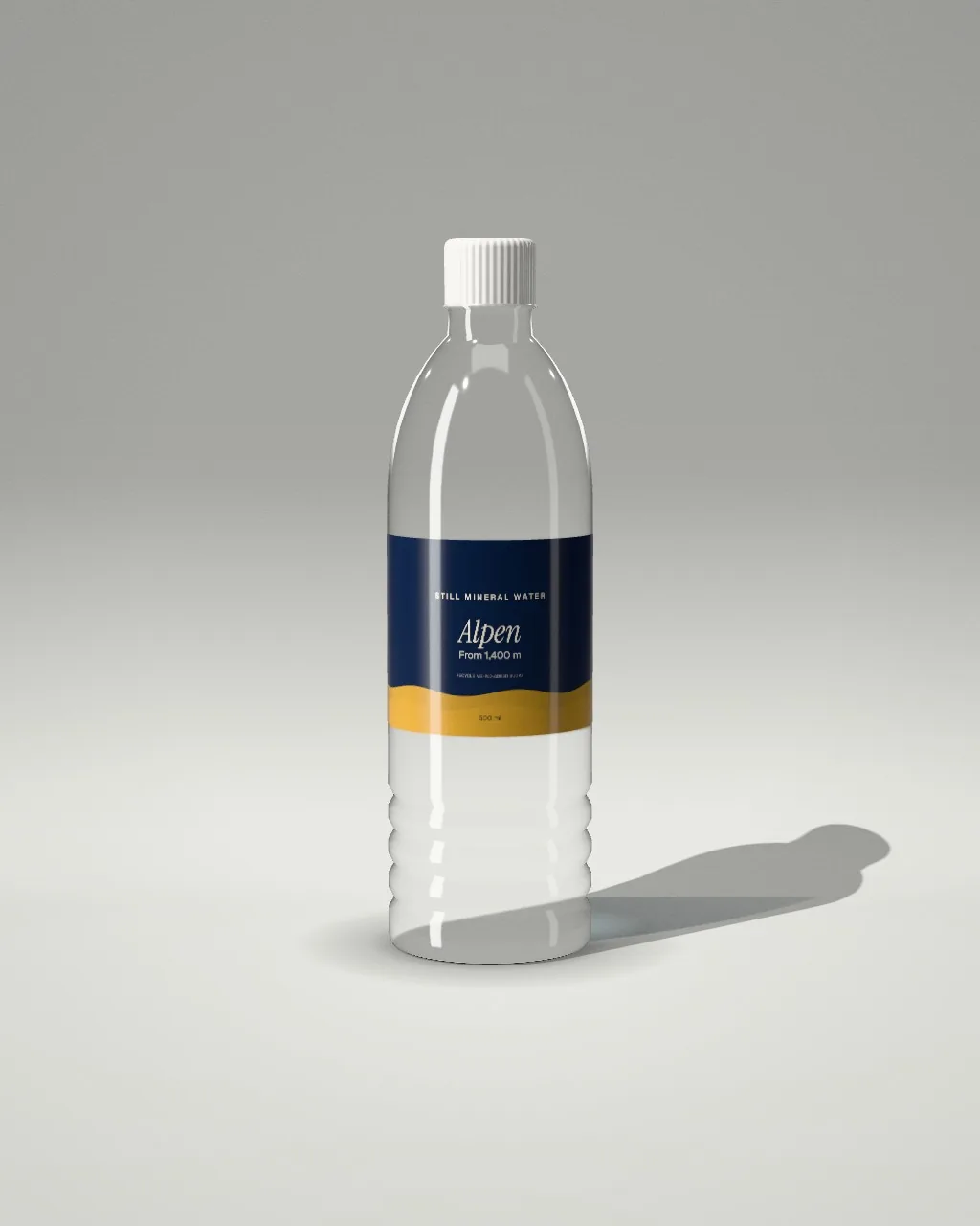 Water bottle · Light studio · front mockup