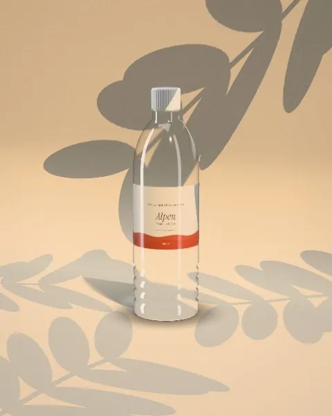Water bottle · Sunlight · 3/4 mockup