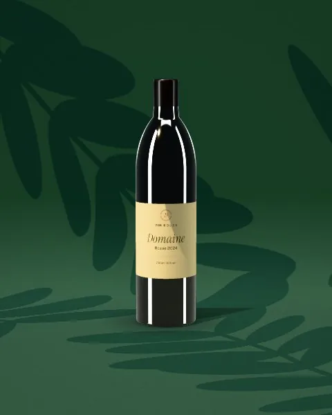 Wine bottle · Forest green · front mockup