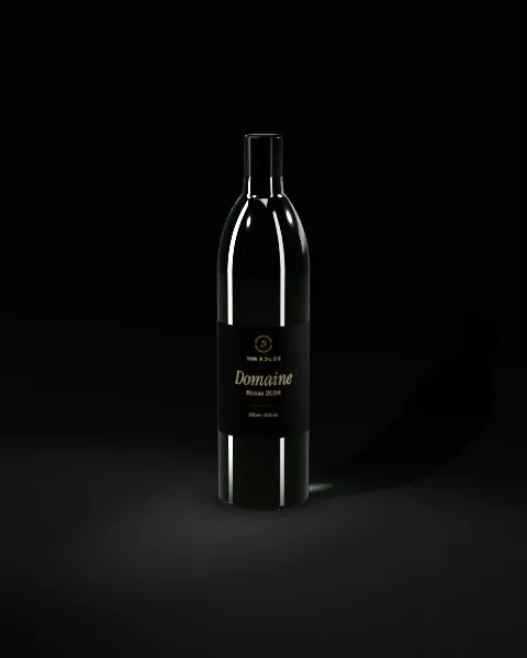 Wine bottle · Black · 3/4 mockup