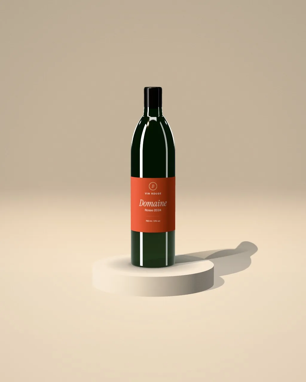 Wine bottle · Sand plinth · front mockup