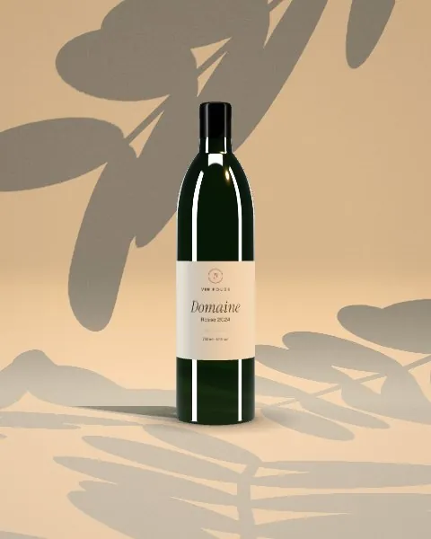 Wine bottle · Sunlight · hero angle mockup