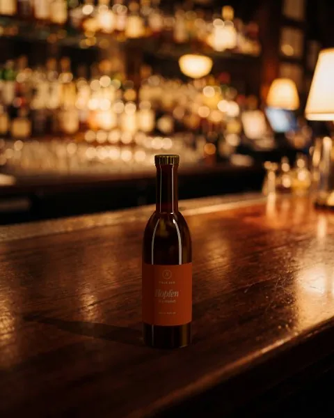 Beer bottle · Bar at night mockup