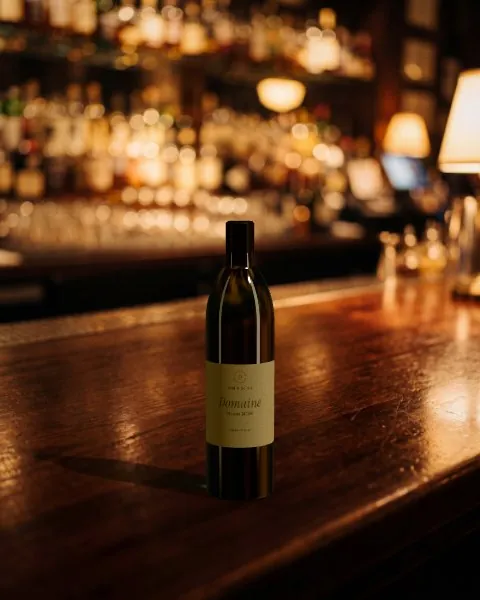 Wine bottle · Bar at night mockup