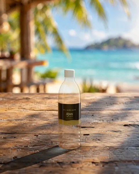 Water bottle · Beach bar mockup