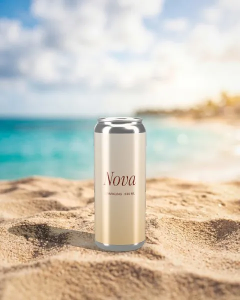 Slim can · Beach mockup