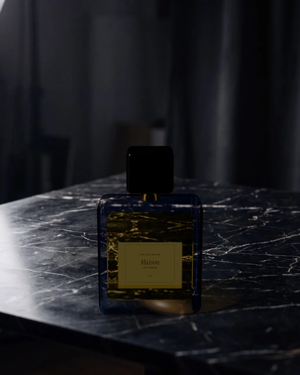 Perfume bottle · Black marble mockup