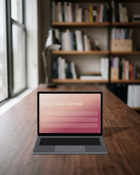 Laptop · Walnut desk mockup