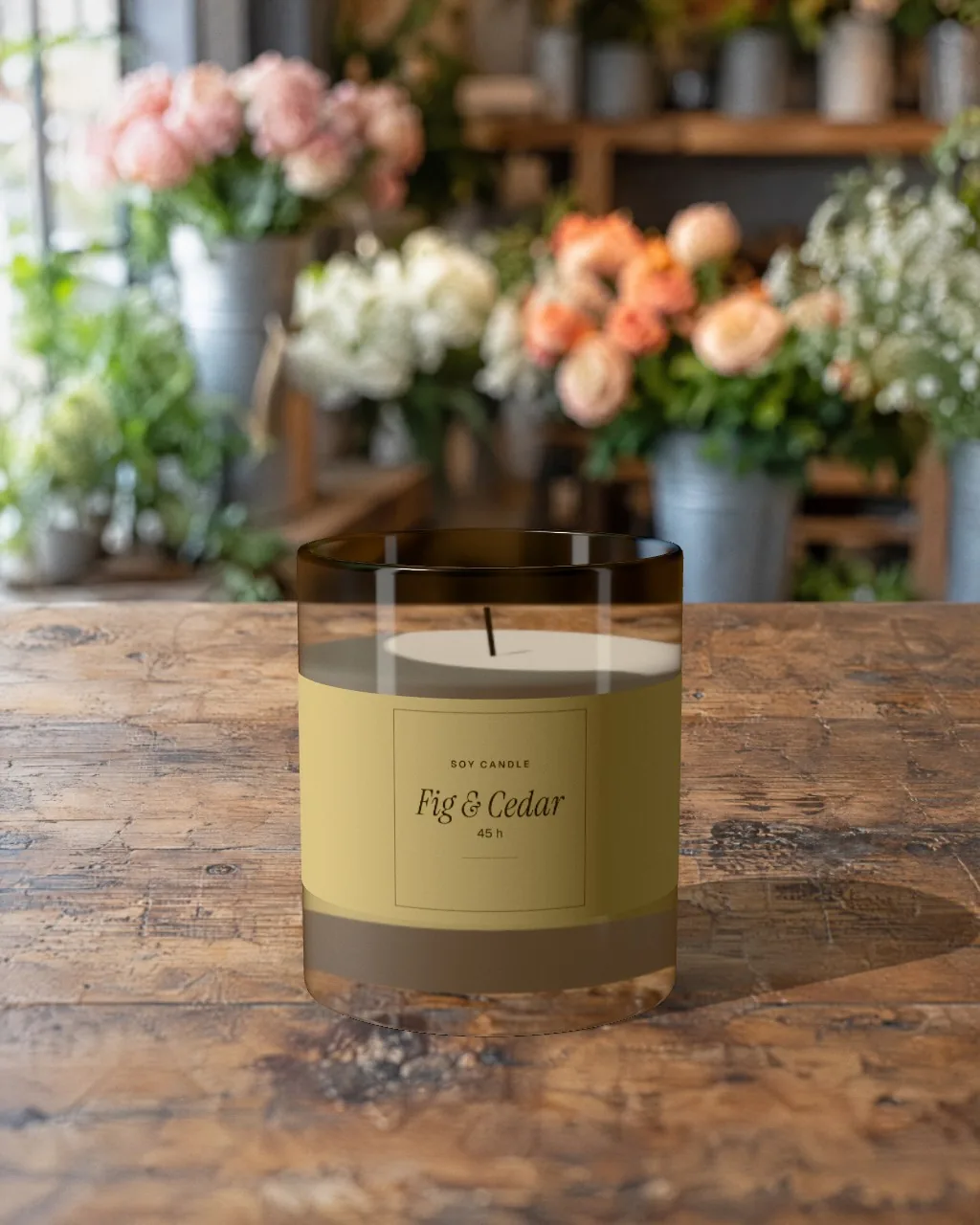 Scented candle · Florist mockup