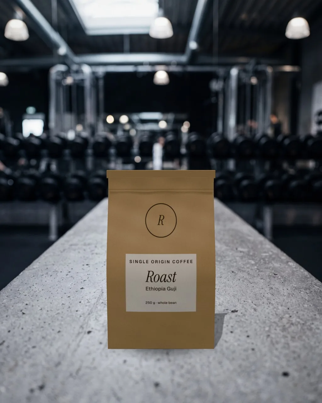 Stand-up pouch · Gym mockup