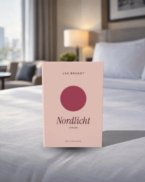 Hardcover book · Hotel bed mockup