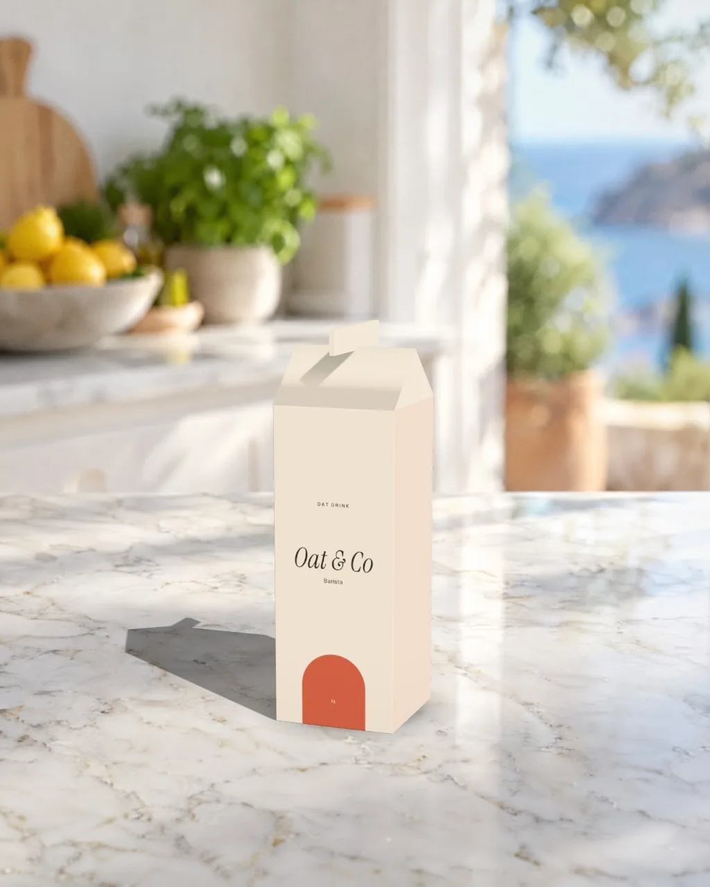 Drink carton · Lemon kitchen mockup