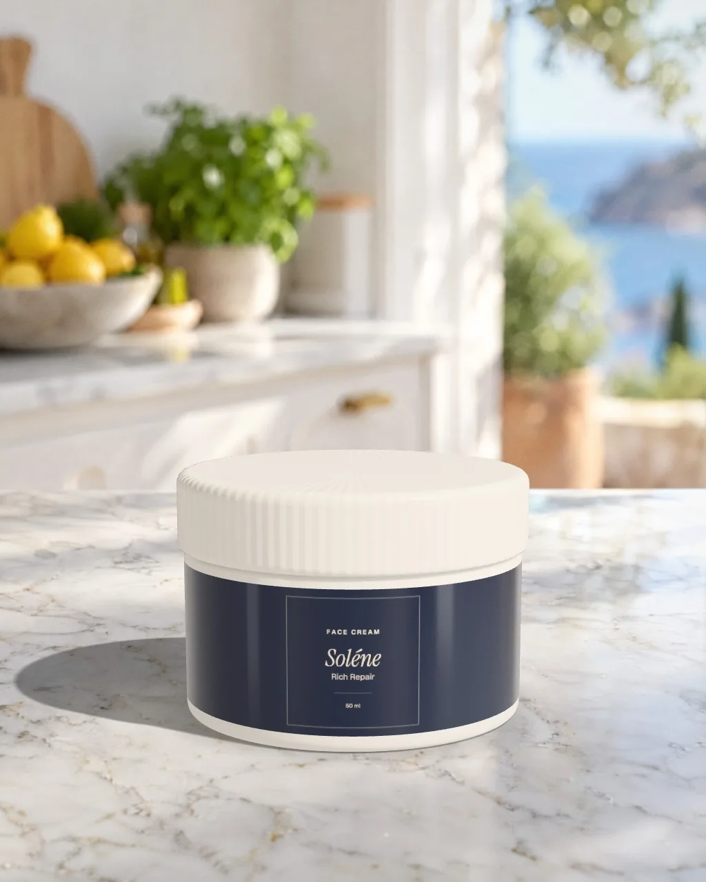 Cream jar · Lemon kitchen mockup