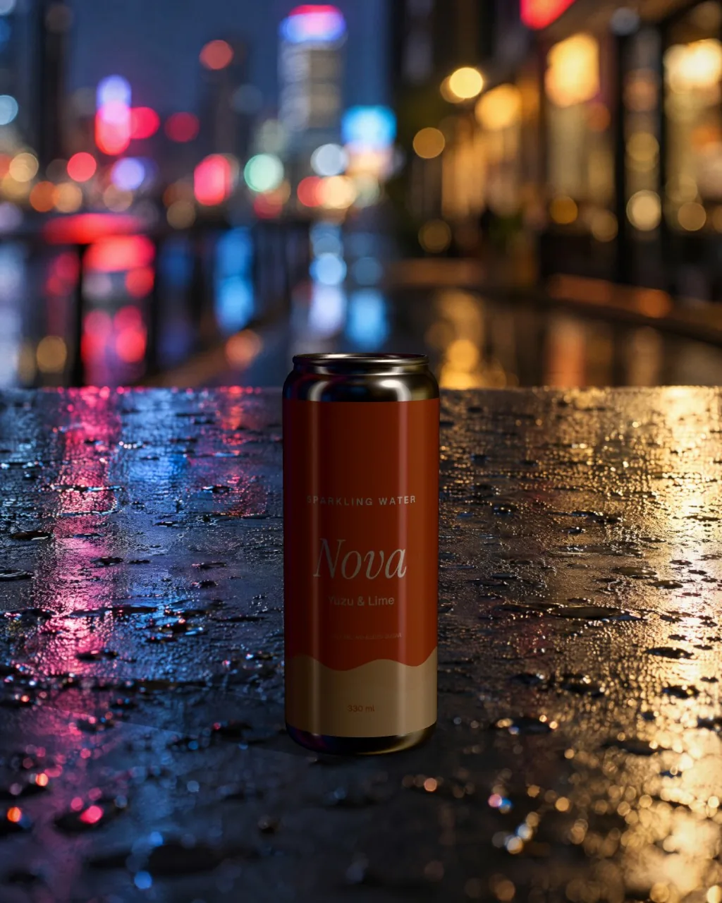 Slim can · Neon night mockup