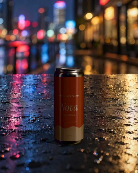 Slim can · Neon night mockup