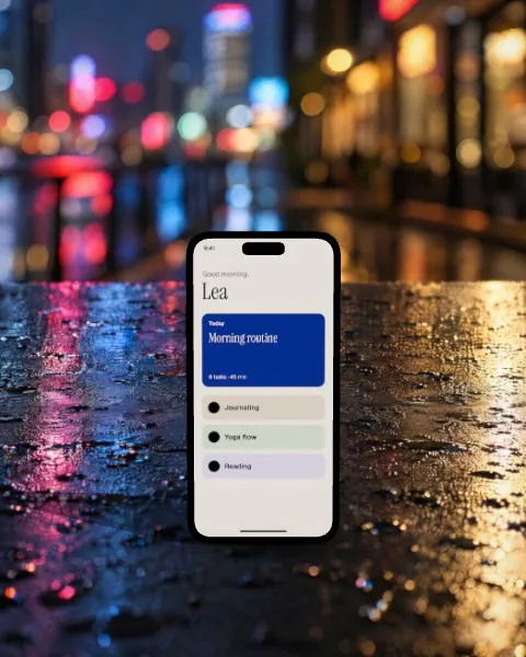 Smartphone · Neon night mockup